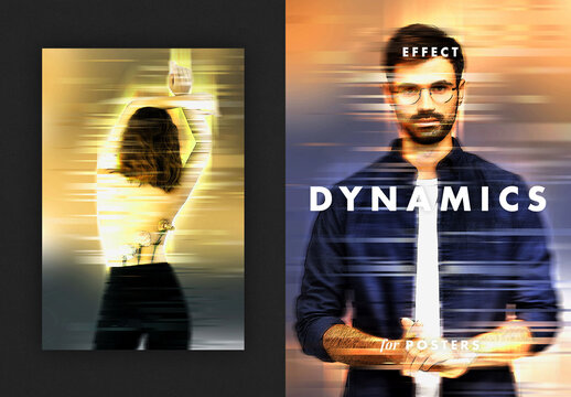 Dynamics Motion Blur Poster Photo Effect Mockup