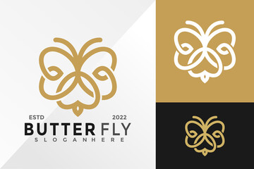 Butterfly Ornament Logo Design Vector illustration template