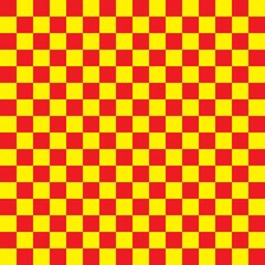 Yellow and red checkerboard seamless pattern background. Vector illustration.