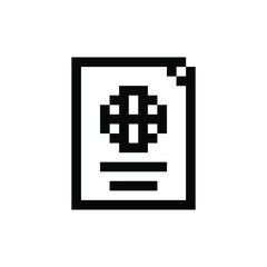 Obraz premium Paper icon pixel art. Draw a picture on a white background. Vector illustration.