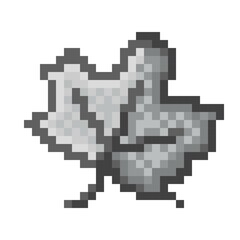 Maple leaf pixel art. Vector illustration.