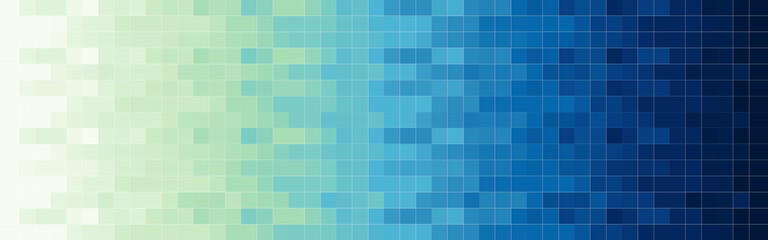 Abstract green and blue gradient mosaic banner background. Vector illustration.