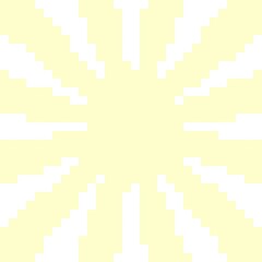 White and yellow Sunburst or Sunlight pixel art background. Vector illustration.