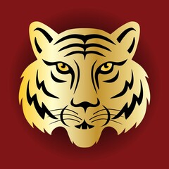 Chinese new year 2022 tiger graphic on black background