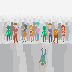 People fall into the abyss.