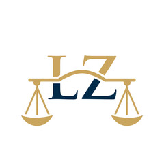 Law Firm Letter LZ Logo Design. Lawyer, Justice, Law Attorney, Legal, Lawyer Service, Law Office, Scale, Law firm, Attorney Corporate Business LZ Initial Letter Logo Template