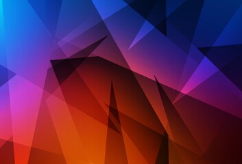 Light Blue, Red vector template with crystals, triangles.