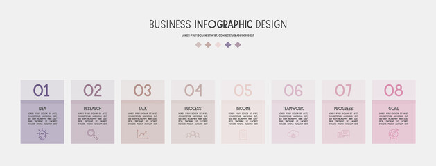 Infographic with business icons. Vector