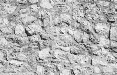 White stone wall, grungy monochrome pattern