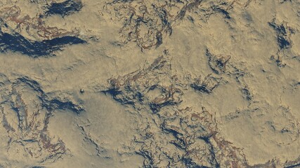 3d render of abstract planet surface with high detailed relief