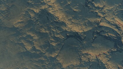 3d render of abstract planet surface with high detailed relief