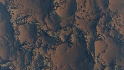 Naklejka premium 3d render of abstract planet surface with high detailed relief