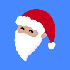 a simple drawing of the Santa Claus character. a cheerful illustration to welcome Christmas eve. a character design for decorating winter and Christmas festive.