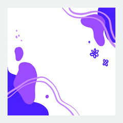 a vector copy space with abstract frame illustration in purple color. white background with feminine decoration suitable for social media post.