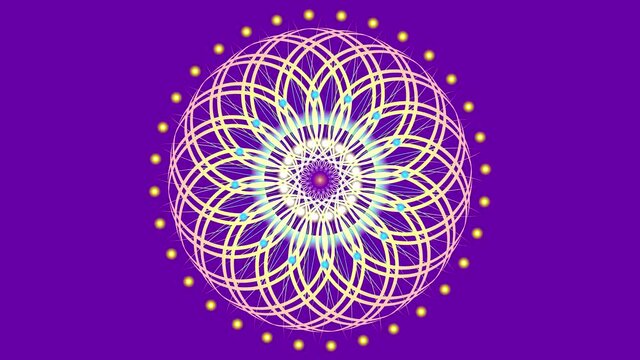 Mandala for meditation Symbolic depiction of a rotating lotus flower in the form of a mandala for all-round use. The video is looped and contains an alpha channel. Transparent background. 