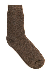 Camel hair sock isolated on white background