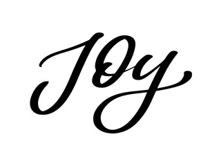 Fototapeta na wymiar joy text vector, calligraphy, lettering, christmas, vintage