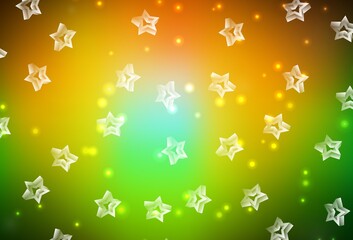 Dark Green, Yellow vector layout with bright stars.