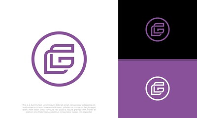 Initials G logo design. Initial Letter Logo.	
