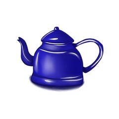 3D-IMAGE. Art illustration of a blue teapot