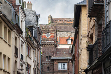 Obraz premium Old buildings of the city of Dieppe in Normandy, France