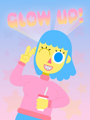 Girl taking up the Glow Up Challenge