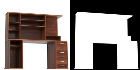 3D rendering illustration of a computer desk