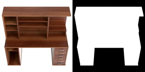 3D rendering illustration of a computer desk