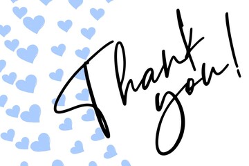 Thank You Card. Hand Written Lettering for Title, Heading, Photo Overlay, Wedding Invitation, Thank You Message. Heart shaped frame with thank you words, elegant thank you card 