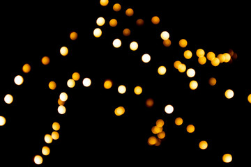 Christmas decoration, bokeh, golden and white lights, background illuminated.