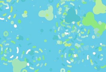 Light Blue, Green vector pattern with random forms.