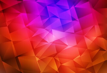 Dark Pink, Red vector layout with lines, triangles.