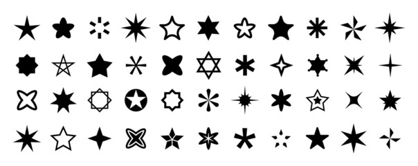 Star shape pictogram collection. Star vector icons. Star pictograms & logos.