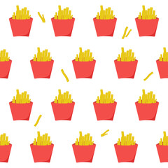 seamless vector pattern with French fries