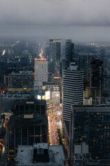 city skyline at night