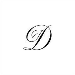 letter d logo vector leaf template line