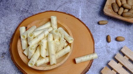 Christmas cake. Wafer roll stick looks so delicious, Food Photography. 