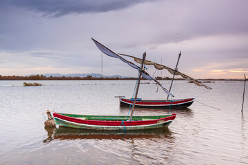 Traditional sailing boats on La Albufera 