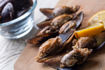 Turkish Street Food Stuffed Mussels with Lemon - Midye Dolma