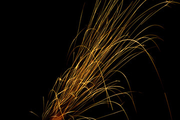 Red sparks on a black background