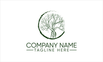 tree logo, simple vintage, modern. suitable for lovers of nature lovers.