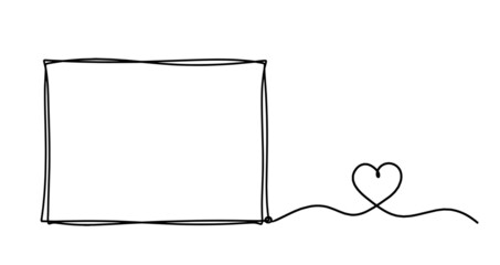 Rectangle comment bubble with signs as line drawing on white background. Vector
