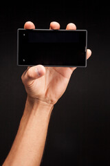 showing cell phone horizontally