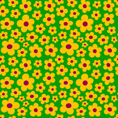 Vector seamless pattern. Ornament with flowers. Design print for textile, fabric, wallpaper, background.