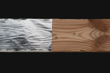 Wooden boards decorated with foil