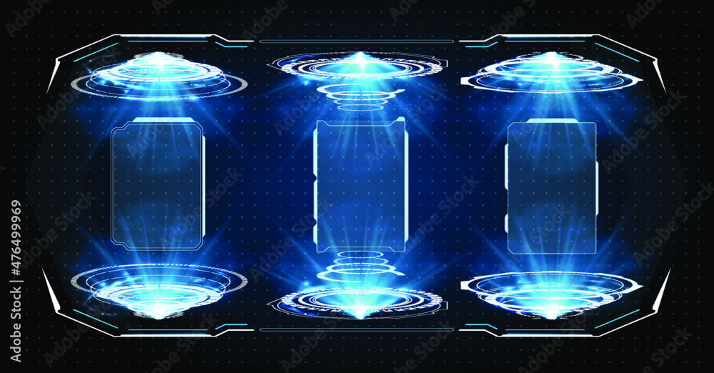 Poster futuristic vector hud interface screen design. digital callouts titles. hud ui gui futuristic user i