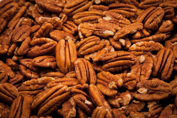 closeup of rich walnut in pieces.