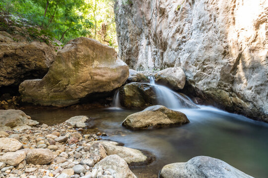 Canyon and river forming the so called Stretta di Longi, Galati Mamertino