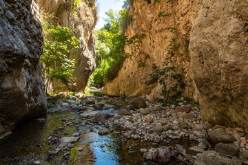 Canyon and river forming the so called Stretta di Longi, Galati Mamertino