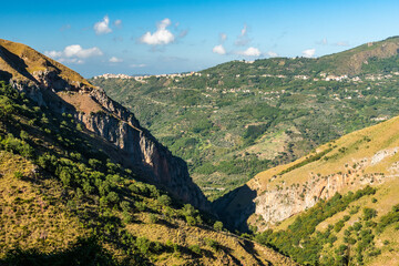Canyon and river forming the so called Stretta di Longi, Galati Mamertino